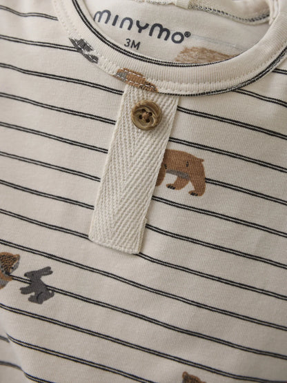 Minymo Langarmshirt gestreift mit Tierprint