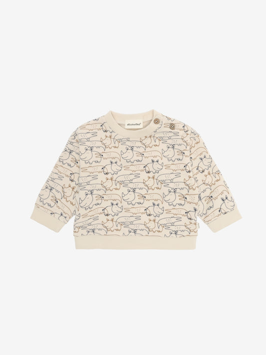 Minymo Sweatshirt mit tierischem Alloverprint