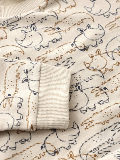 Minymo Sweatshirt mit tierischem Alloverprint