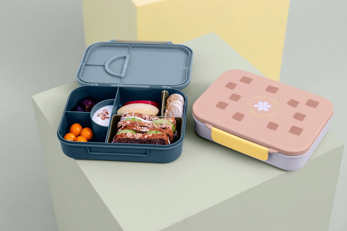 Lässig Brotdose Kinder - Bento Lunchbox, Pattern Party Blau