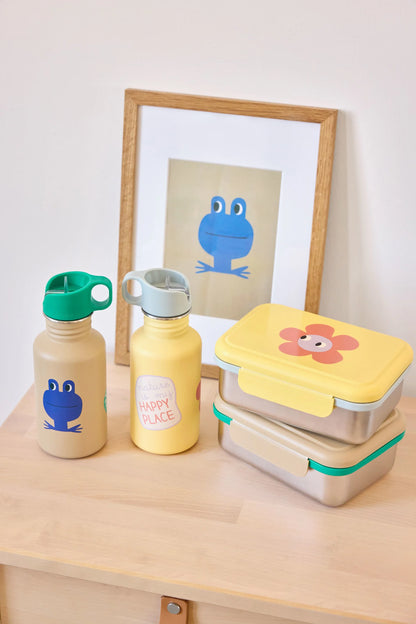 Lässig Edelstahl Kinder Trinkflasche 500 ml - Happy Trails, Frosch