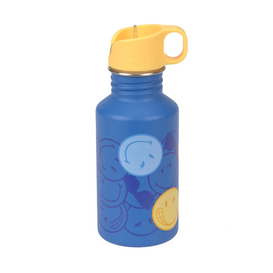Lässig Edelstahl Kinder Trinkflasche 500 ml - SmileyWorld® Blau