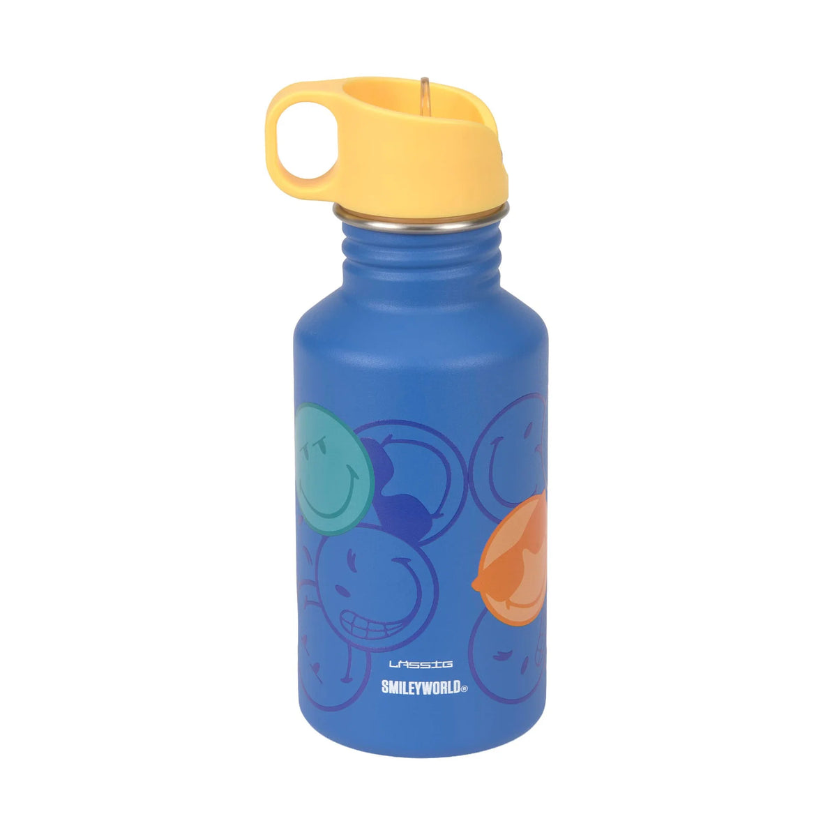 Lässig Edelstahl Kinder Trinkflasche 500 ml - SmileyWorld® Blau