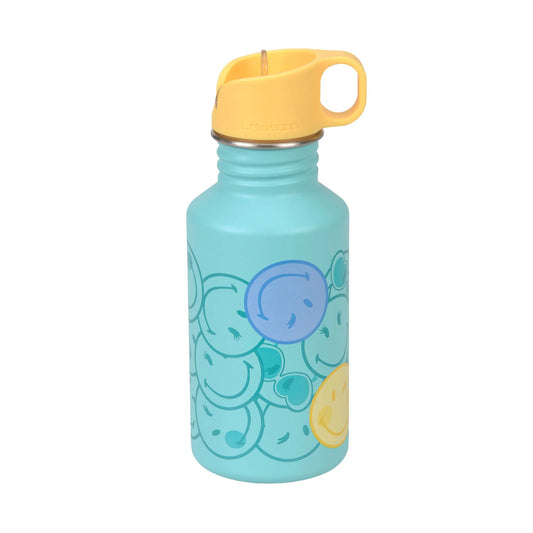 Lässig Edelstahl Kinder Trinkflasche 500 ml - SmileyWorld® Türkis