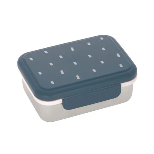 Lässig Kinder Brotdose Edelstahl - Lunchbox, Happy Prints, Dunkelblau