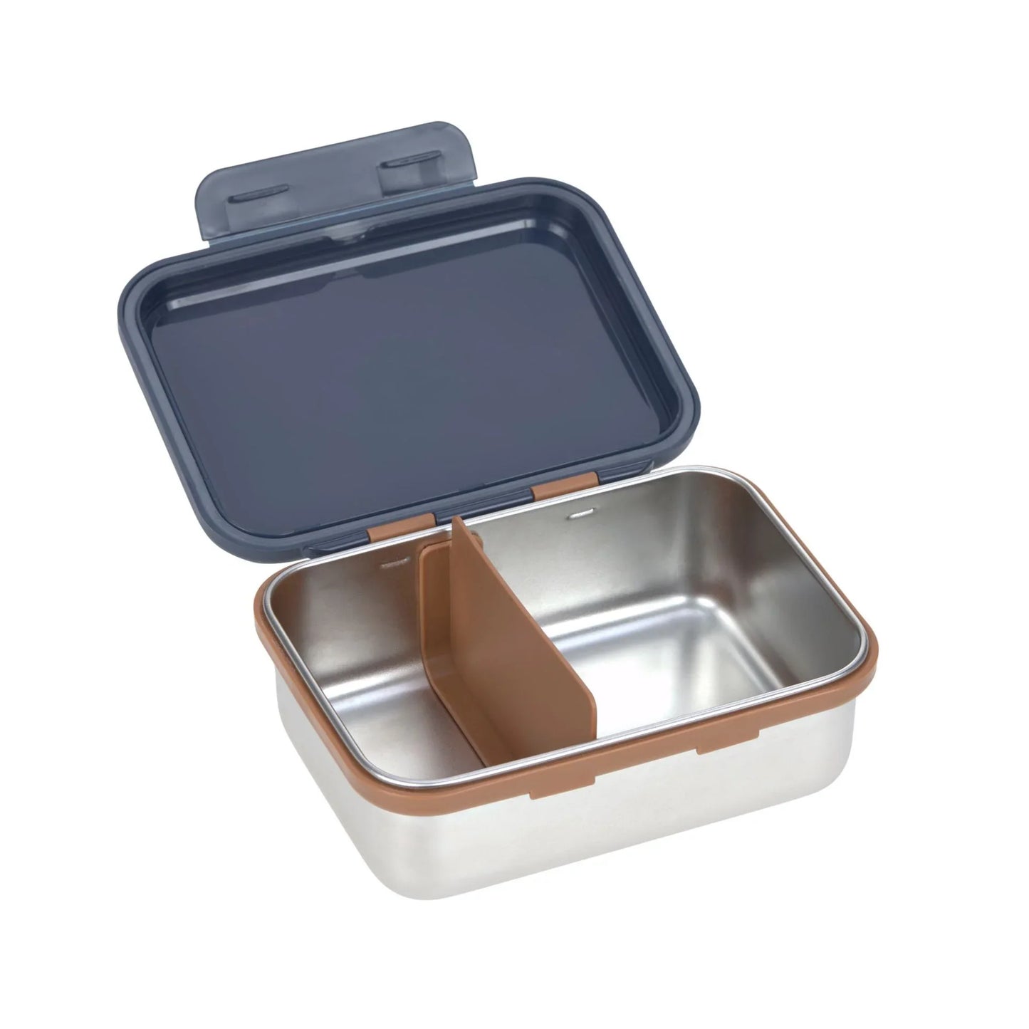 Lässig Brotdose Kinder - Edelstahl Lunchbox, Little Gang Blau Smile