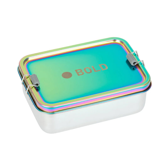 Lässig Brotdose Kinder - Edelstahl Lunchbox, BOLD, Rainbow Bunt