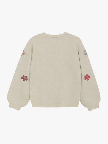Minymo Strickpullover mit Blümchen
