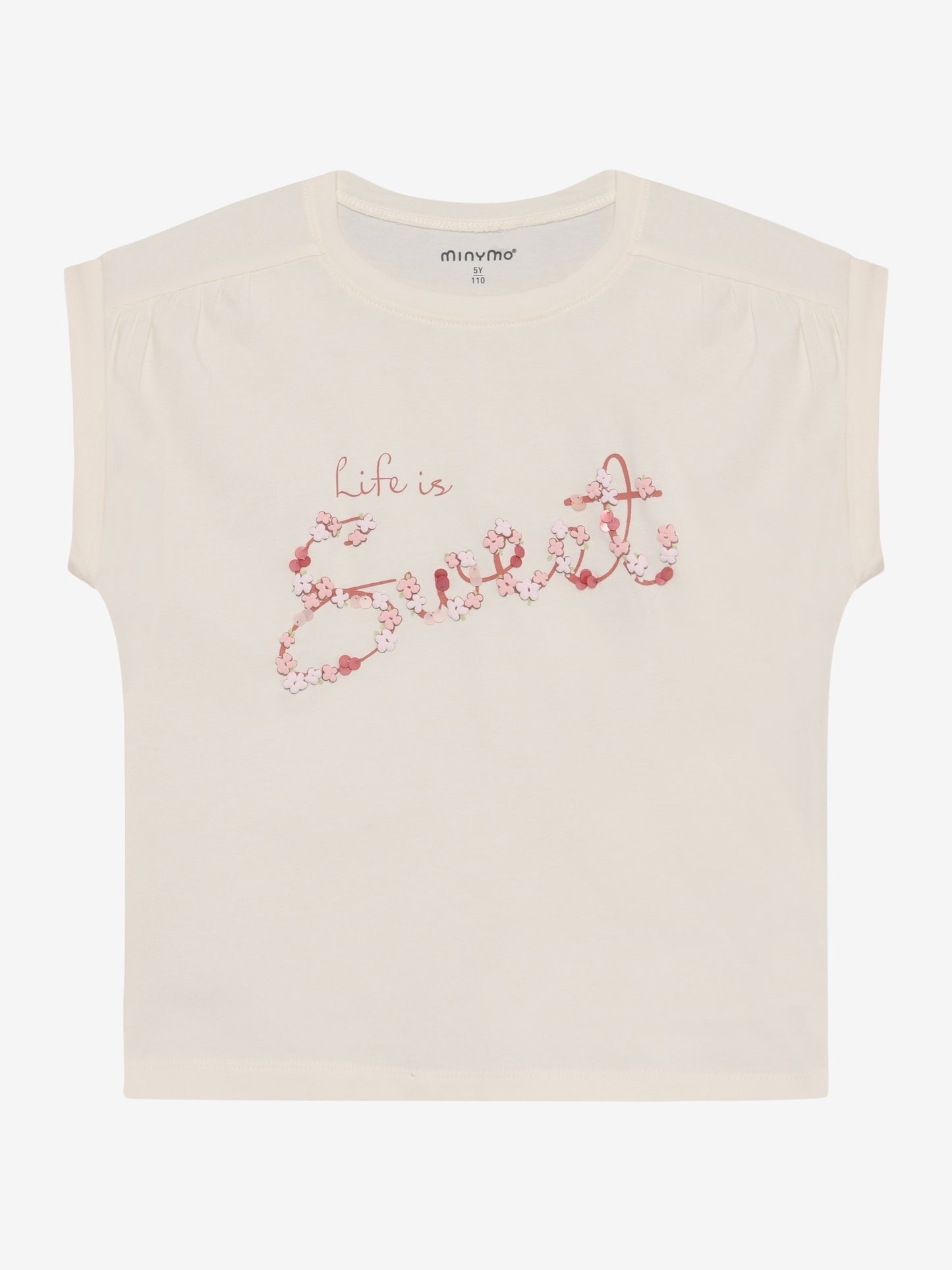 Minymo T-Shirt mit kleinem Paillettenprint