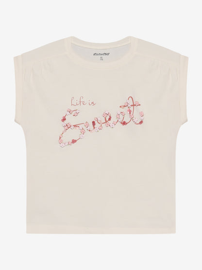 Minymo T-Shirt mit kleinem Paillettenprint