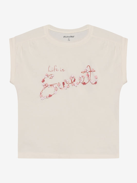 Minymo T-Shirt mit kleinem Paillettenprint