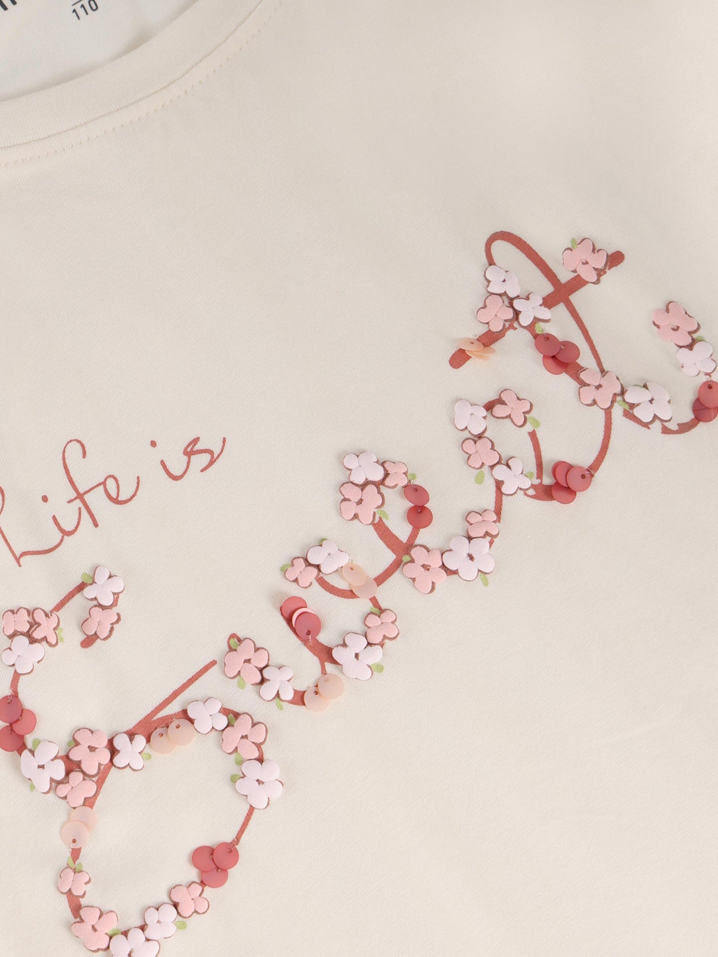 Minymo T-Shirt mit kleinem Paillettenprint