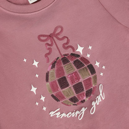 Minymo Sweatshirt mit Glitzerkugel