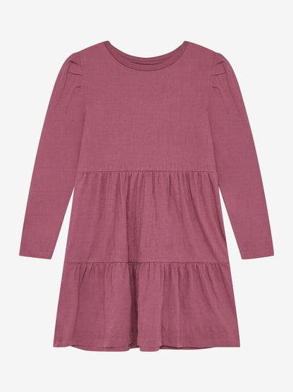 Minymo Langarmkleid Crushed Berry – Vorderansicht