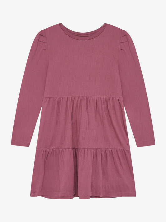 Minymo Langarmkleid Crushed Berry – Vorderansicht