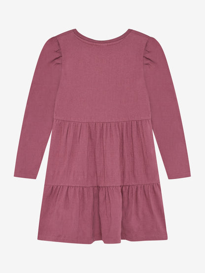 Minymo Langarmkleid Crushed Berry – Rückansicht