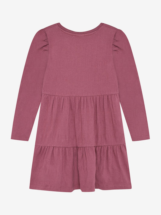 Minymo Langarmkleid Crushed Berry – Rückansicht