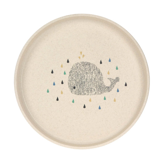 Teller - Plate PP Cellulose Little Water, Whale von Lässig