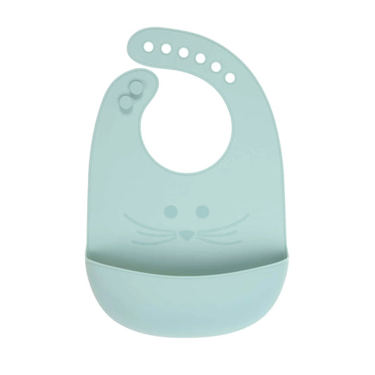 LÄSSIG Silikon Lätzchen - Silicone Bib, Little Chums Mouse Blue