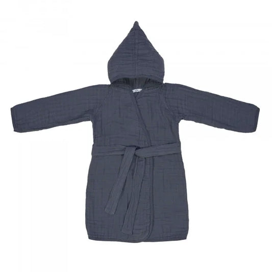 Lässig Bademantel aus Musselin navy