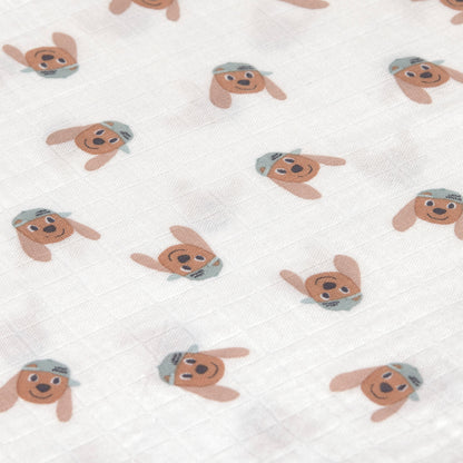 Lässig Mulltücher 3er Set 60 x 60 cm - Bio Baumwolle, Tiny Team, Hund