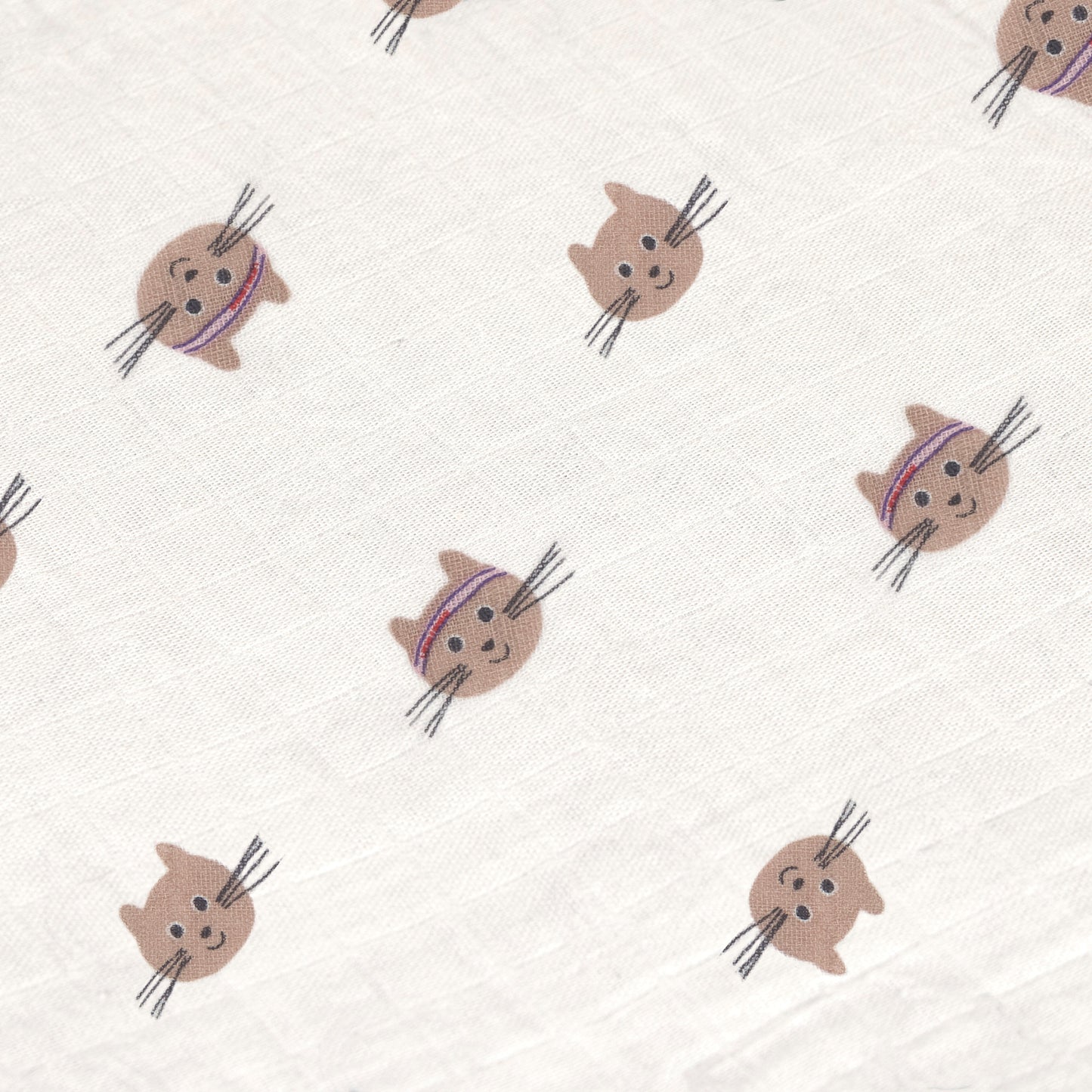 Lässig Mulltücher 3er Set 60 x 60 cm - Bio Baumwolle, Tiny Team, Katze