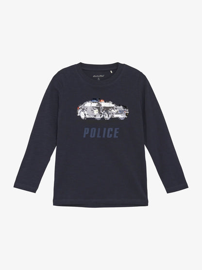 Minymo Langarmshirt Polizieimit Wendepailletten