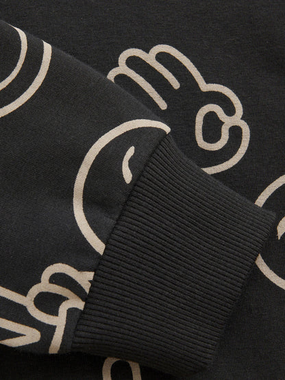 Minymo Hoodie mit Smiley-Print GOTS