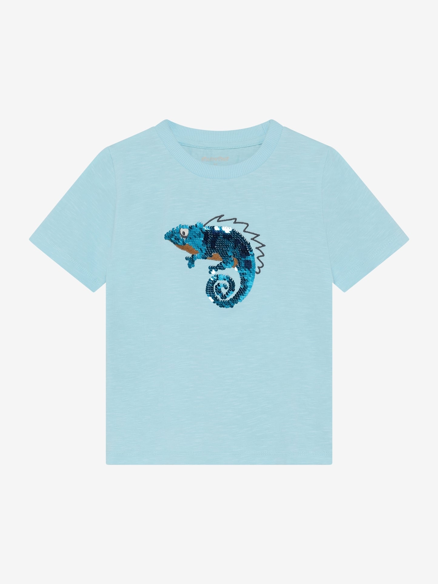 Minymo T-Shirt mit Chamäleon und Wendepailletten