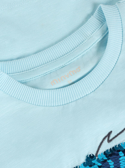 Minymo T-Shirt mit Chamäleon und Wendepailletten