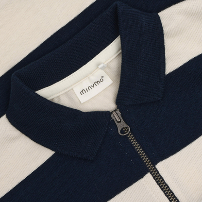 Minymo Langarm-Poloshirt Dark Sapphire – Detail