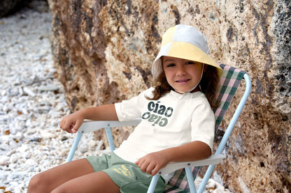 Lässig UV Shirt Kinder Kurzarm, Grün Weiß