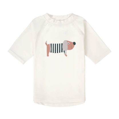 Lässig UV Shirt Kinder Kurzarm - Hund, Weiß