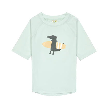 Lässig UV Shirt Kinder Kurzarm - Krokodil, Mint