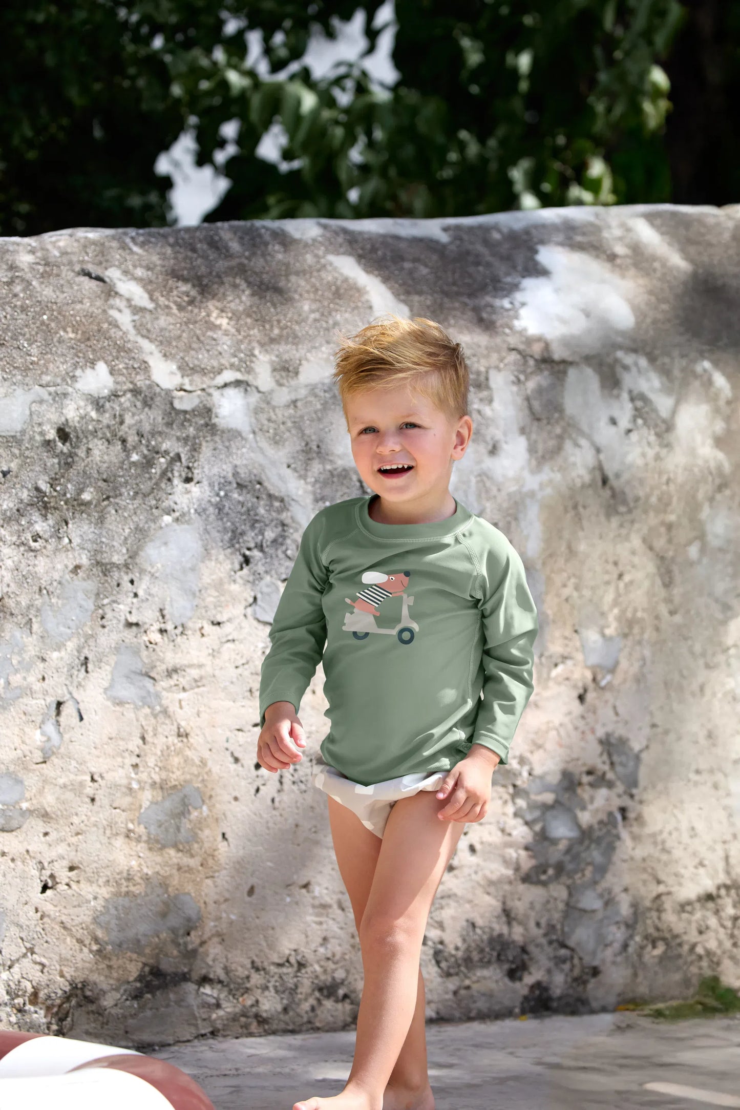 Lässig UV Shirt Kinder Langarm - Hund, Grün