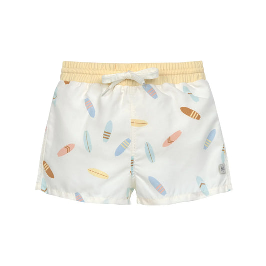 Lässig Badehose Baby (mit Windel) - Surfbrett, weiß