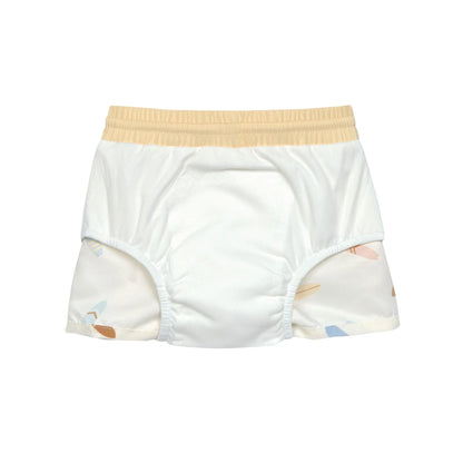Lässig Badehose Baby (mit Windel) - Surfbrett, weiß