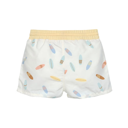 Lässig Badehose Baby (mit Windel) - Surfbrett, weiß