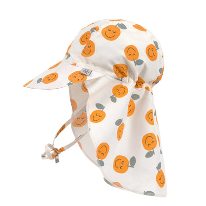 Lässig Sonnenhut Baby (UV Schutz & Nackenschutz) - Orange, Weiß