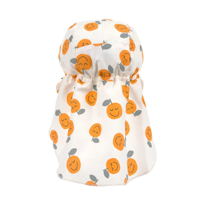 Lässig Sonnenhut Baby (UV Schutz & Nackenschutz) - Orange, Weiß