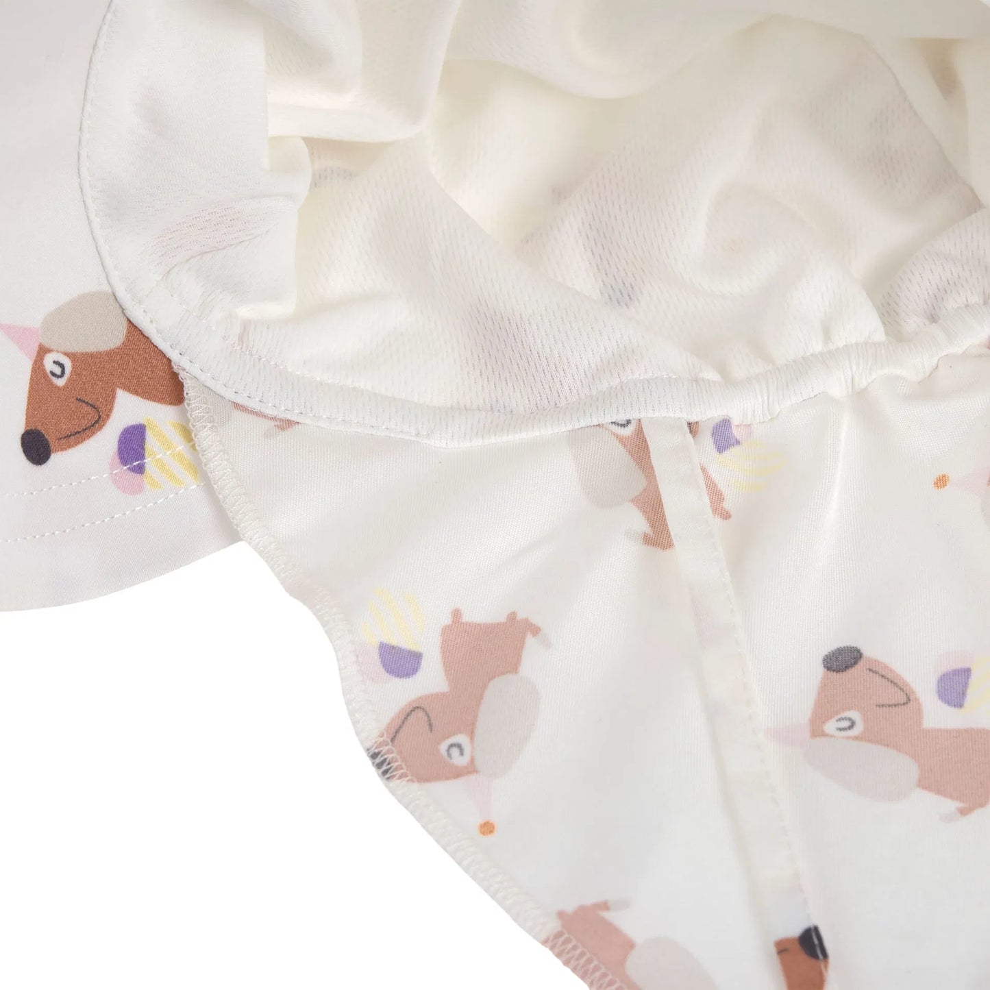 Lässig Sonnenhut Baby (UV Schutz & Nackenschutz) - Eis Hund, Weiß