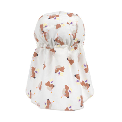 Lässig Sonnenhut Baby (UV Schutz & Nackenschutz) - Eis Hund, Weiß