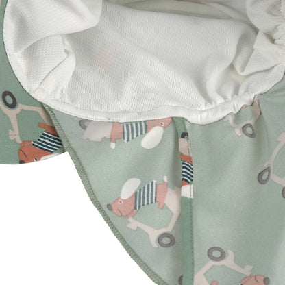 Lässig Sonnenhut Baby (UV Schutz & Nackenschutz) - Hund, Grün