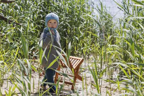 Pickapooh Schlupfmütze Bosse in sea green aus Wolle-Seide