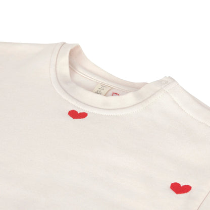 Lässig Sweatshirt Herz, Beige, aus Bio-Baumwolle GOTS