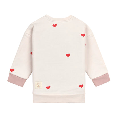 Lässig Sweatshirt Herz, Beige, aus Bio-Baumwolle GOTS
