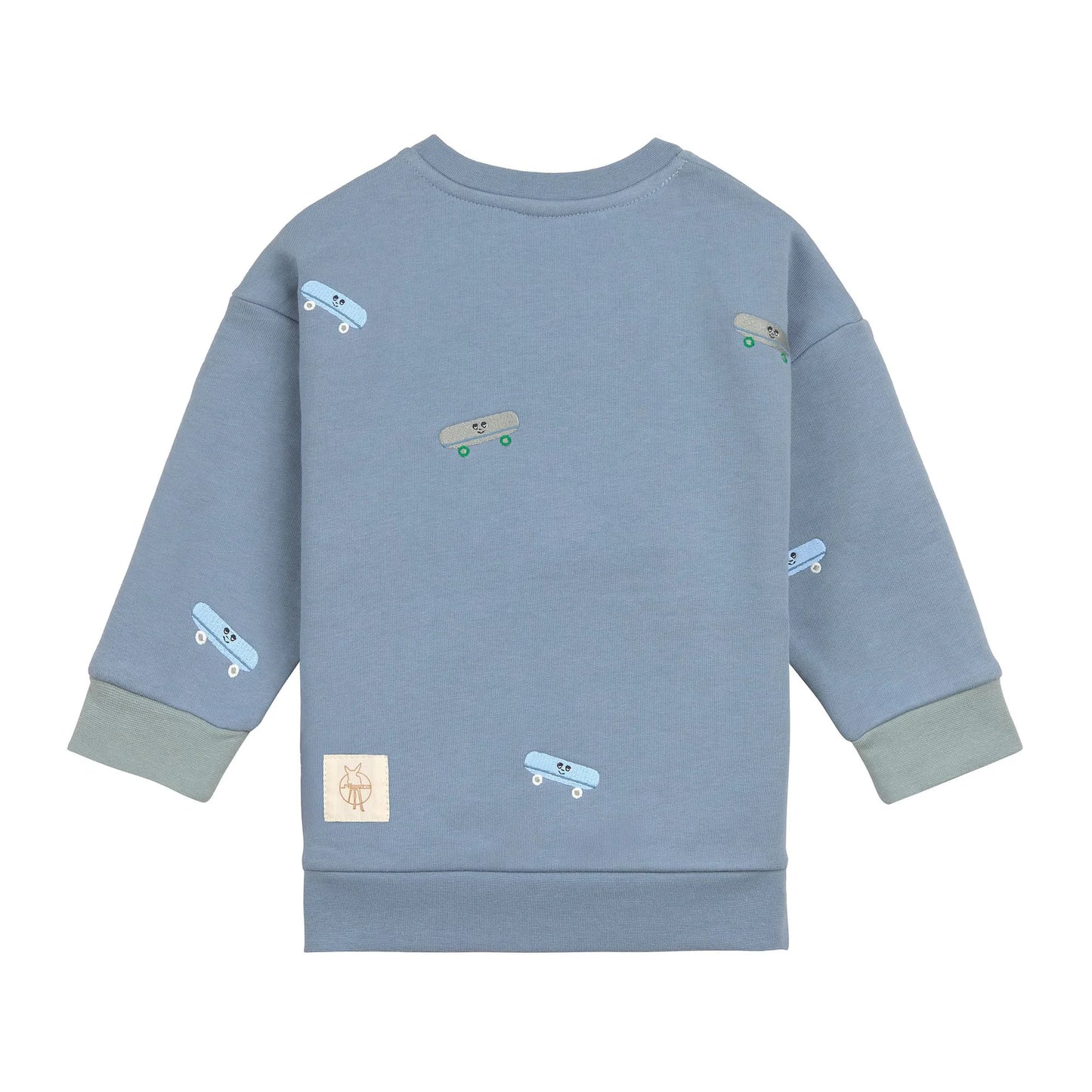 Lässig Sweatshirt Skateboard, Steel blue, aus Bio-Baumwolle GOTS