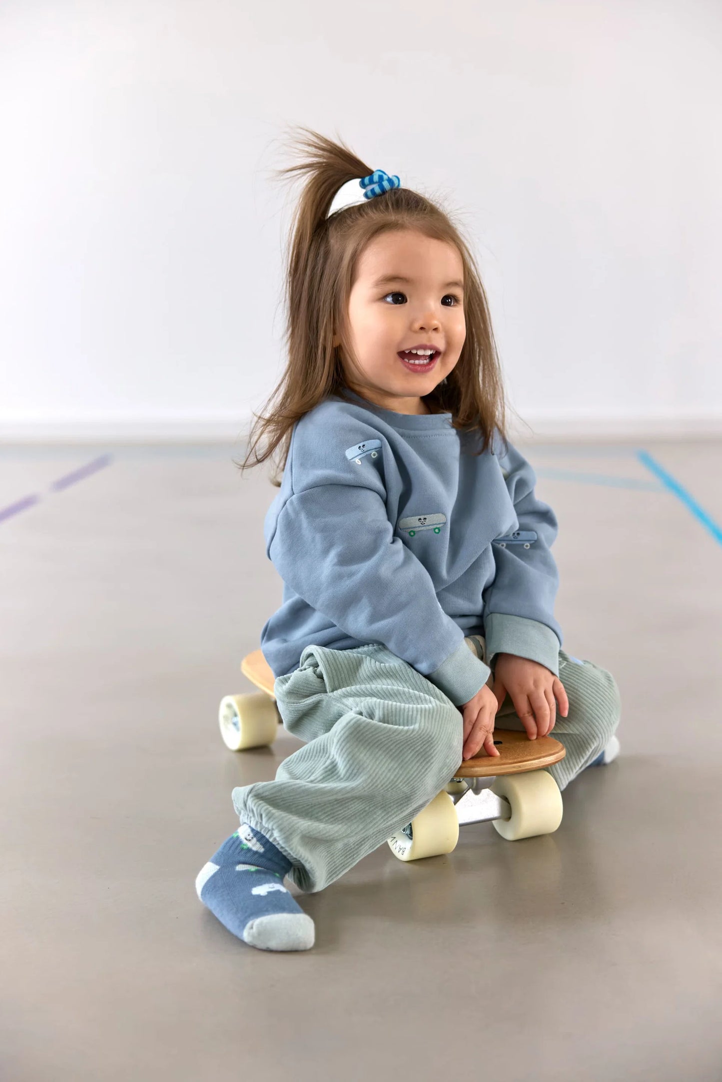 Lässig Kinder Hose Cord - Bio Baumwolle, Skateboard Granit Grün GOTS