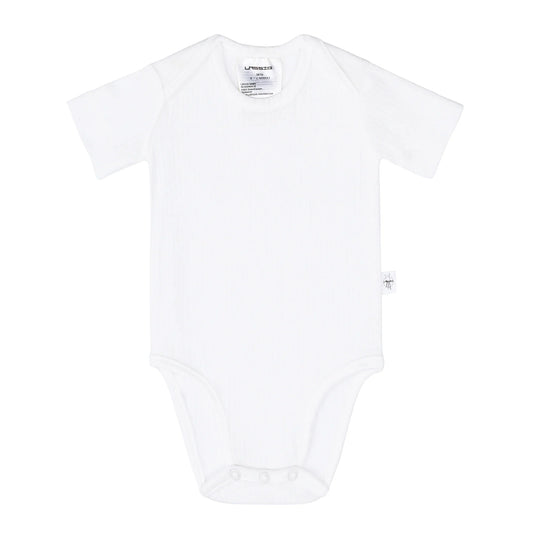 Lässig Baby Body Kurzarm - gerippt, Milky