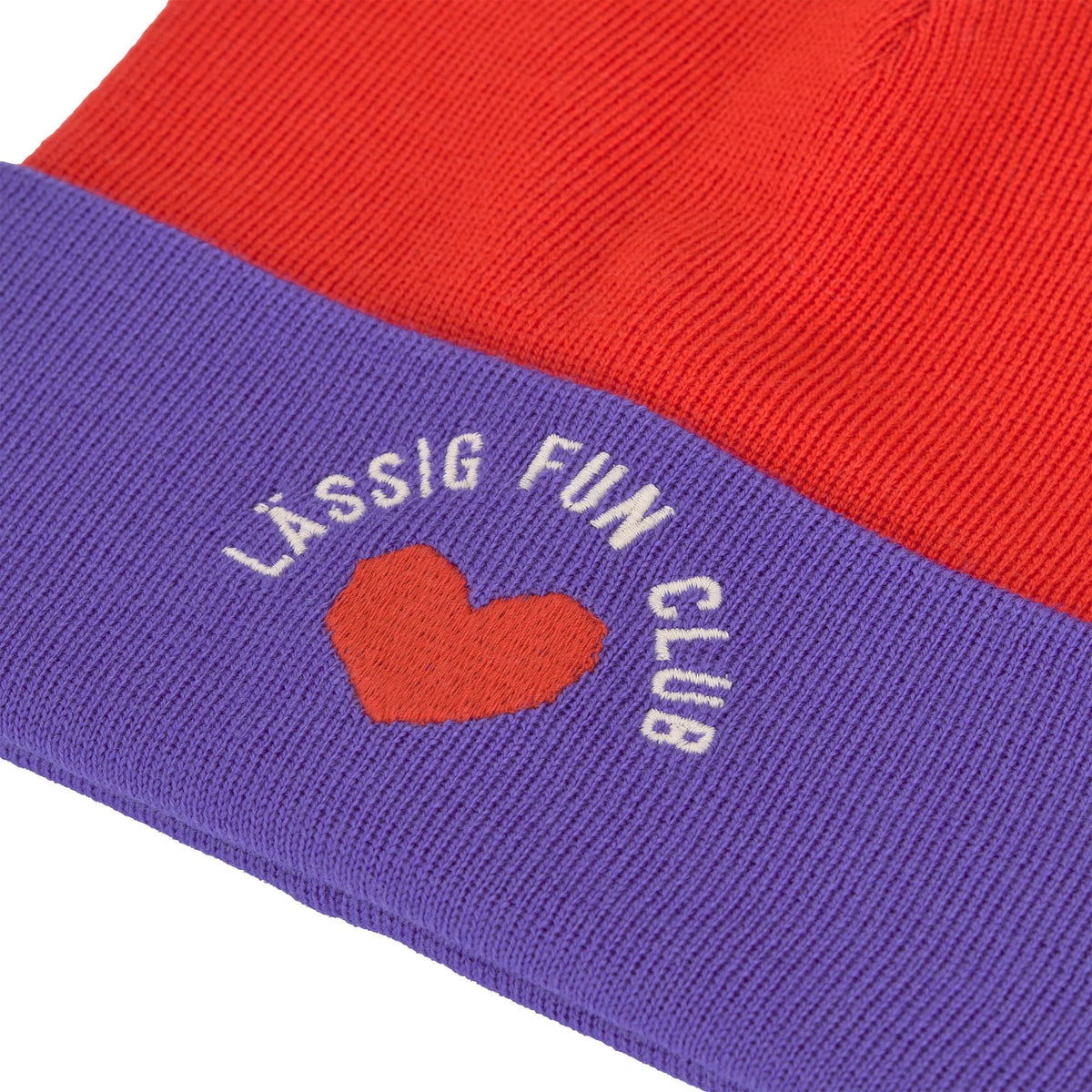 Lässig Beanie Mütze Kinder - Merino Wolle, Lila Rot